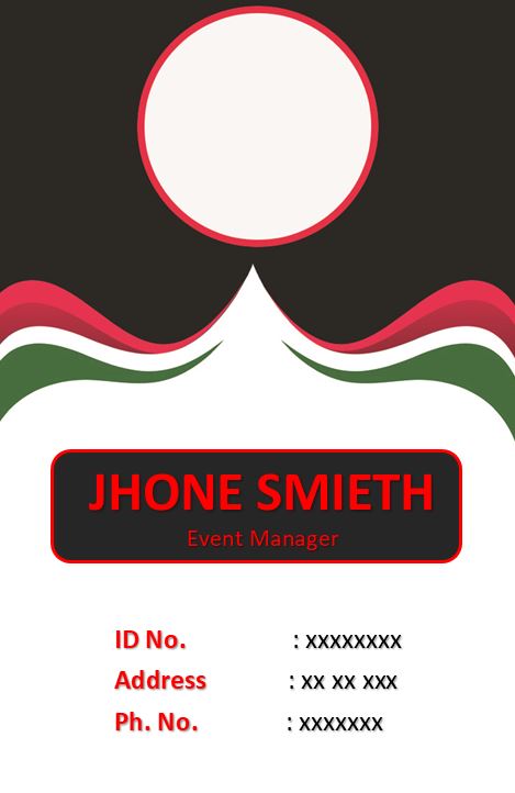 Printable Event ID Card Template 1