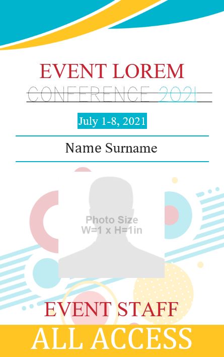Free Printable Event ID card design: